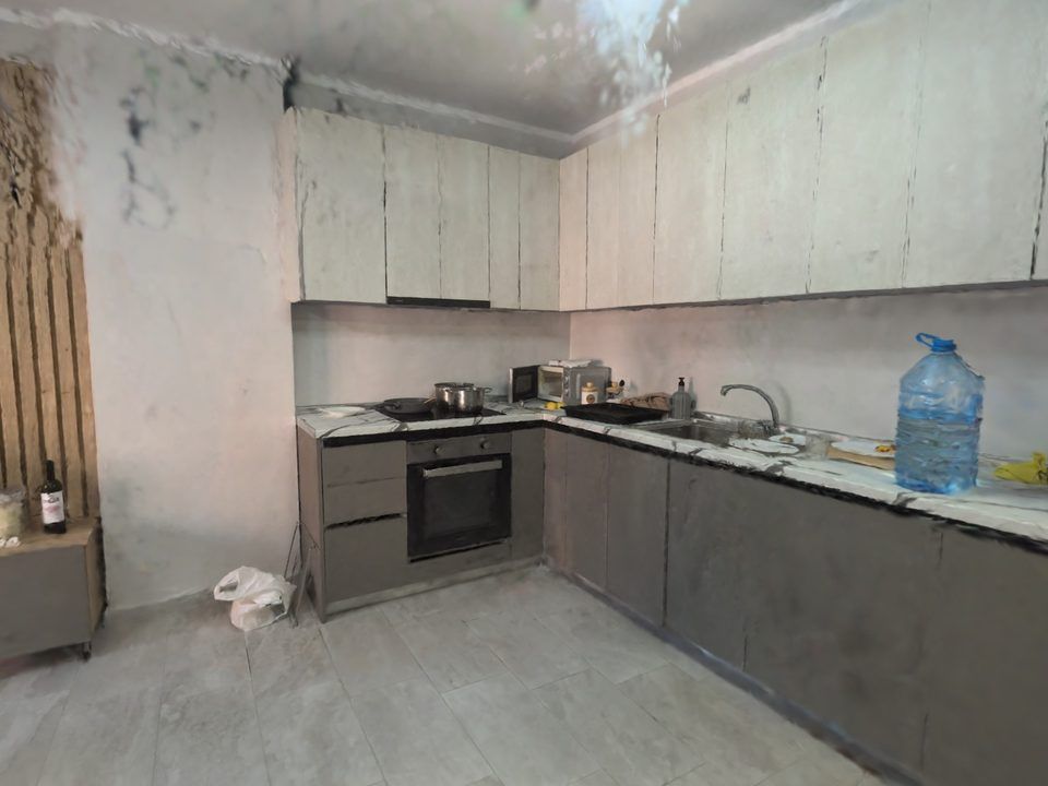 The same kitchen in the evening — a frame from a 3D tour